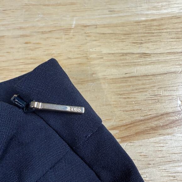 Boss Hugo Boss NWT Tulea Side Zip Tropical Stretch Wool Trousers Size 6 Navy - Picture 7 of 14